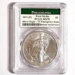 2021 American Silver Eagle 1 oz MS70 TYPE-1 Emergency Issue