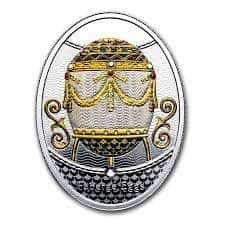 2023 Niue Silver Faberge Egg Cradle with Garlands