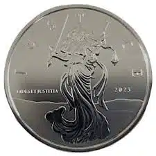 2023 1 oz Silver Gibraltar Lady Justice Coin