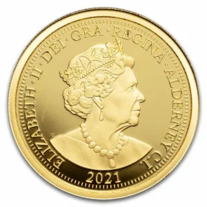 2021 alderney gold sovereign elizabeth ii 95th birthday proof abs