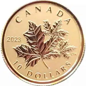 2023 Canadian $10 Everlasting Maple Leaf Proof- 1/20 oz Pure .9999 Gold Coin