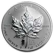 2004 Canadian 1oz Silver Maple Leaf w/ D-Day Privy $5 Coin