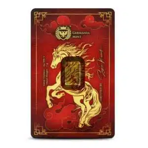 2026 Germania Mint Year of the Horse 1 g Gold Bar .9999