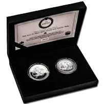Home 21 2025 Isle of Man Silver 1oz Angel Proof 2-Coin Set